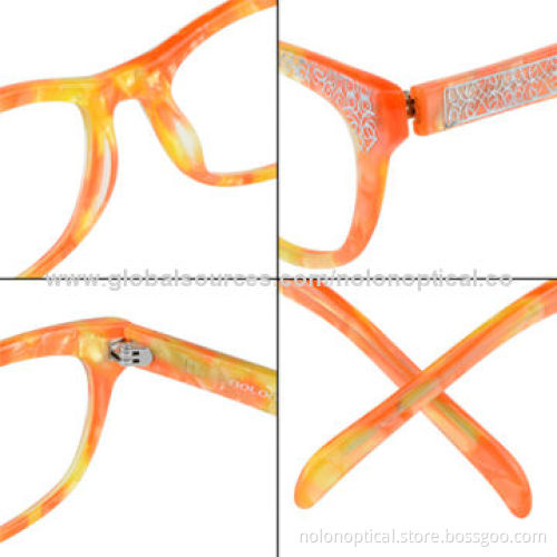 Acetate Eyeglasses with Metal Piece Pattern InsertNew